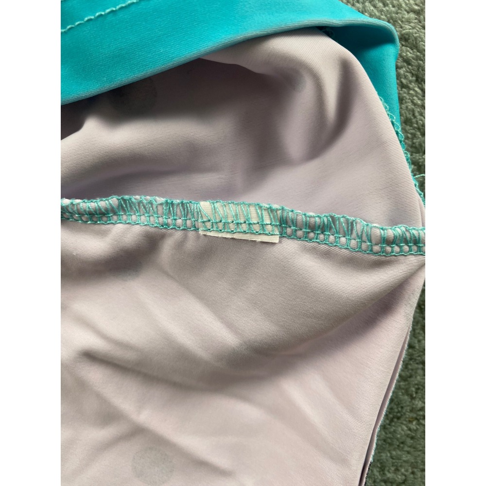 Tzu Tzu Womens Turquoise Polka Dot Sleeveless Golf Polo Top Quarter Zip Large - Picture 9 of 9